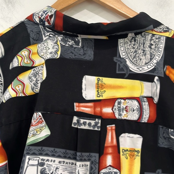 Bill Blass  Vintage Button up Short Sleeve Shirt Vocation WeekendPub Beverage XL - Picture 8 of 12